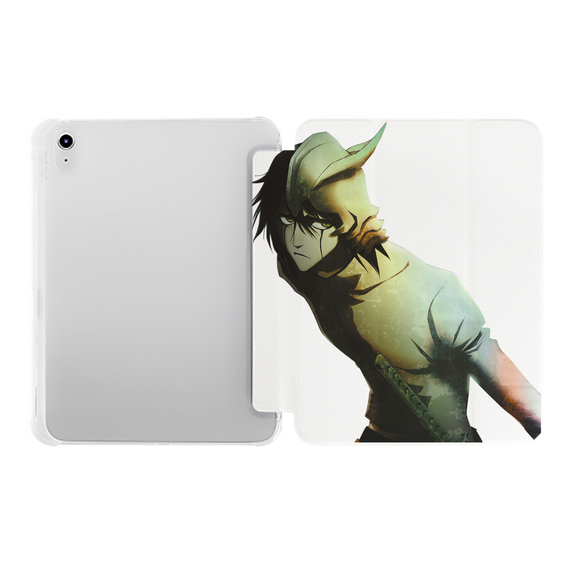 （画像用） ブリーチ ウルキオラ·シファー BLEACH Ulquiorra cifer IPad ケース ペン収納付き 三つ折りスタンド PUレザー×シリコン 対応機種9.5/10.5/10.9インチ